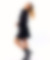 il s'agit d'une jupe à bretelles noire avec une poche transparente sur le côté et des bretelles amovibles et réajustables. 