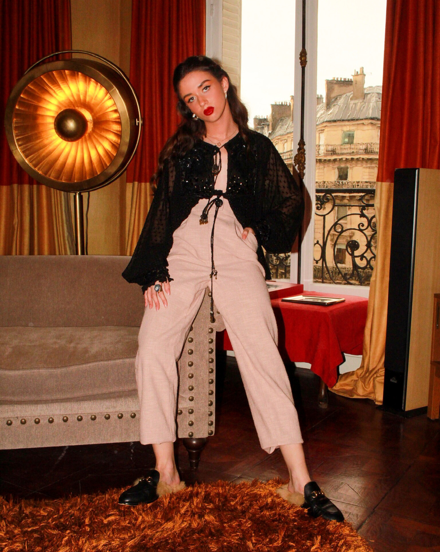 pantalon rose poudrée de la marque parisienne HANOI PARIS